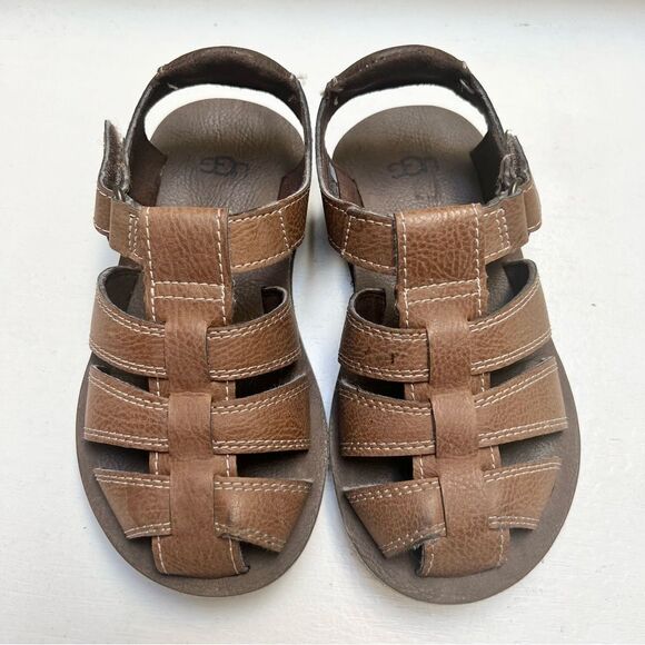 UGG Other - Ugg Josiah Toddler Unisex Faux Leather Sandals in Chestnut US 10 EUC